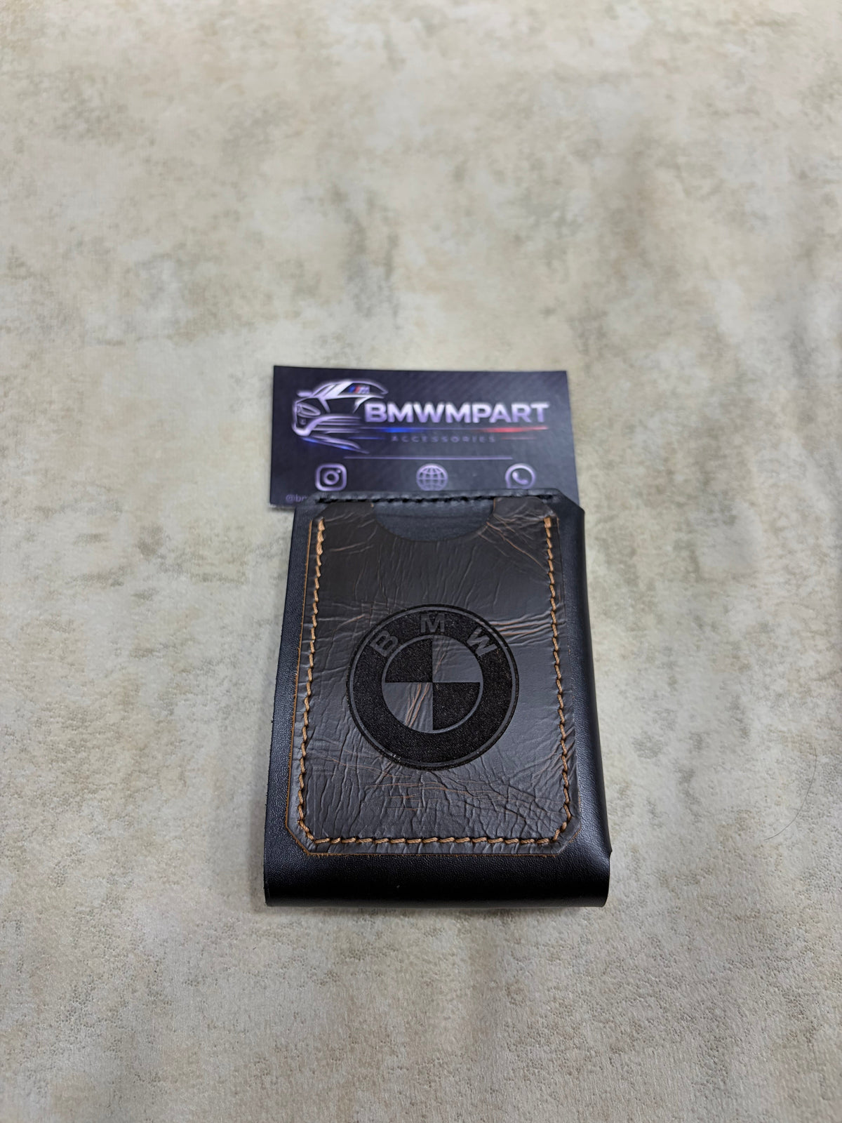 BMW Handmade Crazy Horse Leather Wallet – Custom Design Available