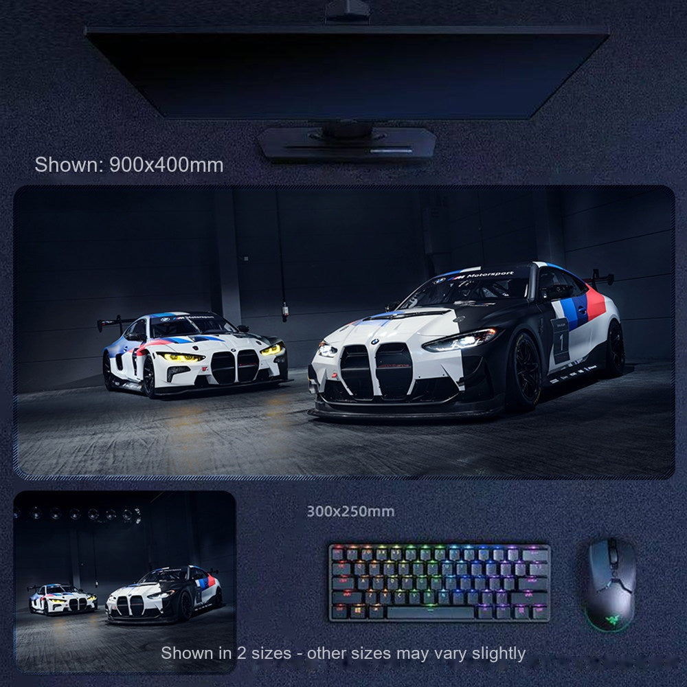 BMW M4 GT3 racing esports desk mat and mouse pad, livery design 5, large XL gaming mat