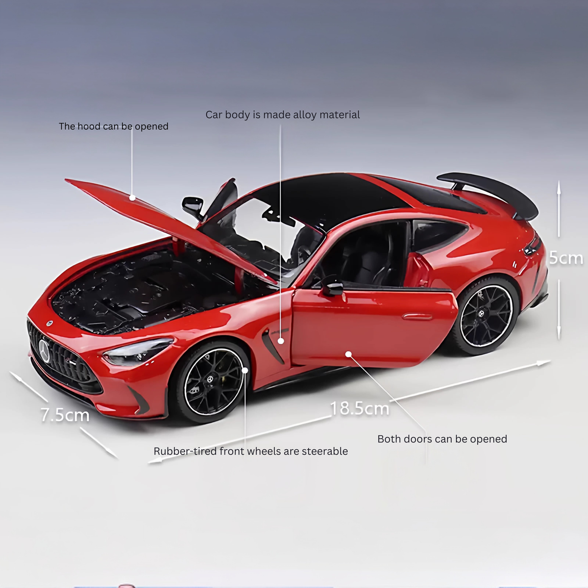 نموذج دييكاست سبيكة Mercedes-Benz AMG GT63 بمقياس 1:24 - إصدار لوحة أرقام مخصصة