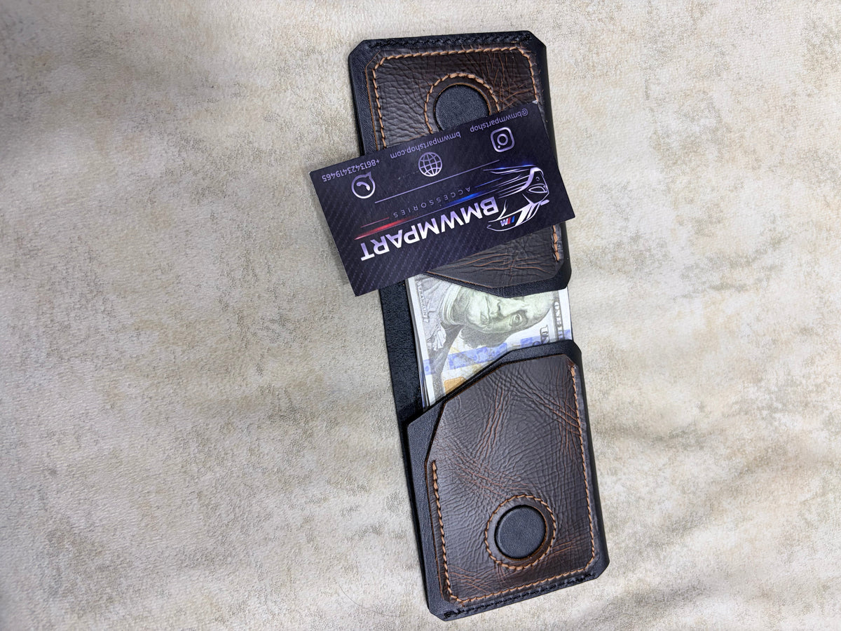 BMW Handmade Crazy Horse Leather Wallet – Custom Design Available