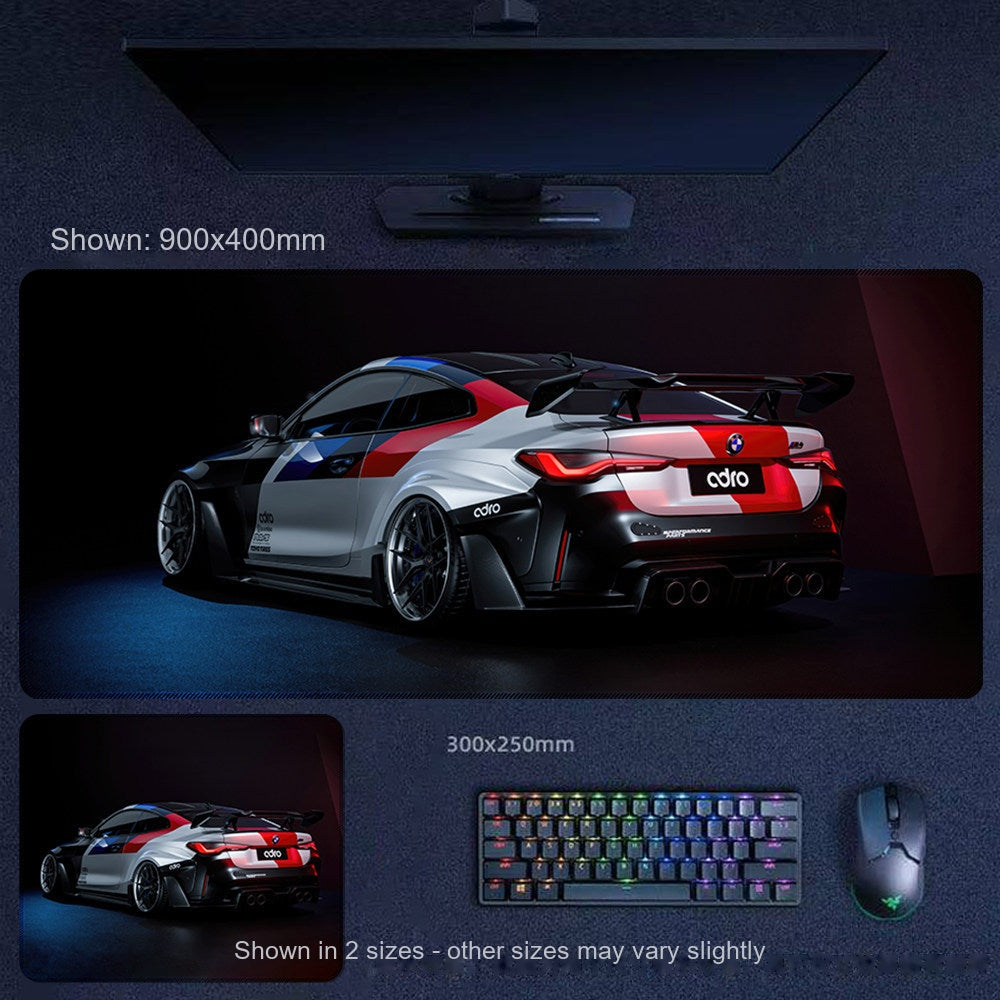 BMW M4 GT3 racing esports desk mat and mouse pad, livery design 7, large XL gaming mat