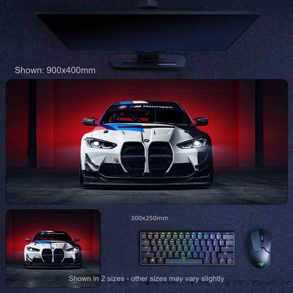 BMW M4 GT3 racing esports desk mat and mouse pad, livery design 6, large XL gaming mat