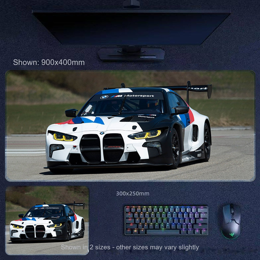BMW M4 GT3 racing esports desk mat and mouse pad, livery design 8, large XL gaming mat