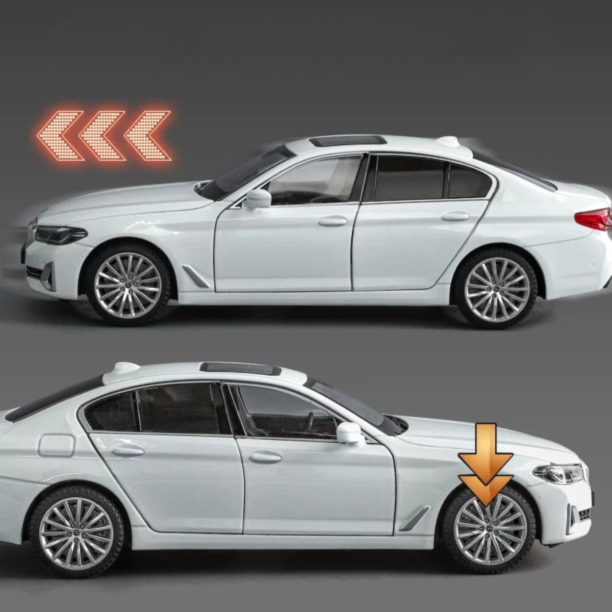 نموذج دييكاست سبيكة BMW الفئة 5 530Li بمقياس 1:24 - إصدار لوحة أرقام مخصصة