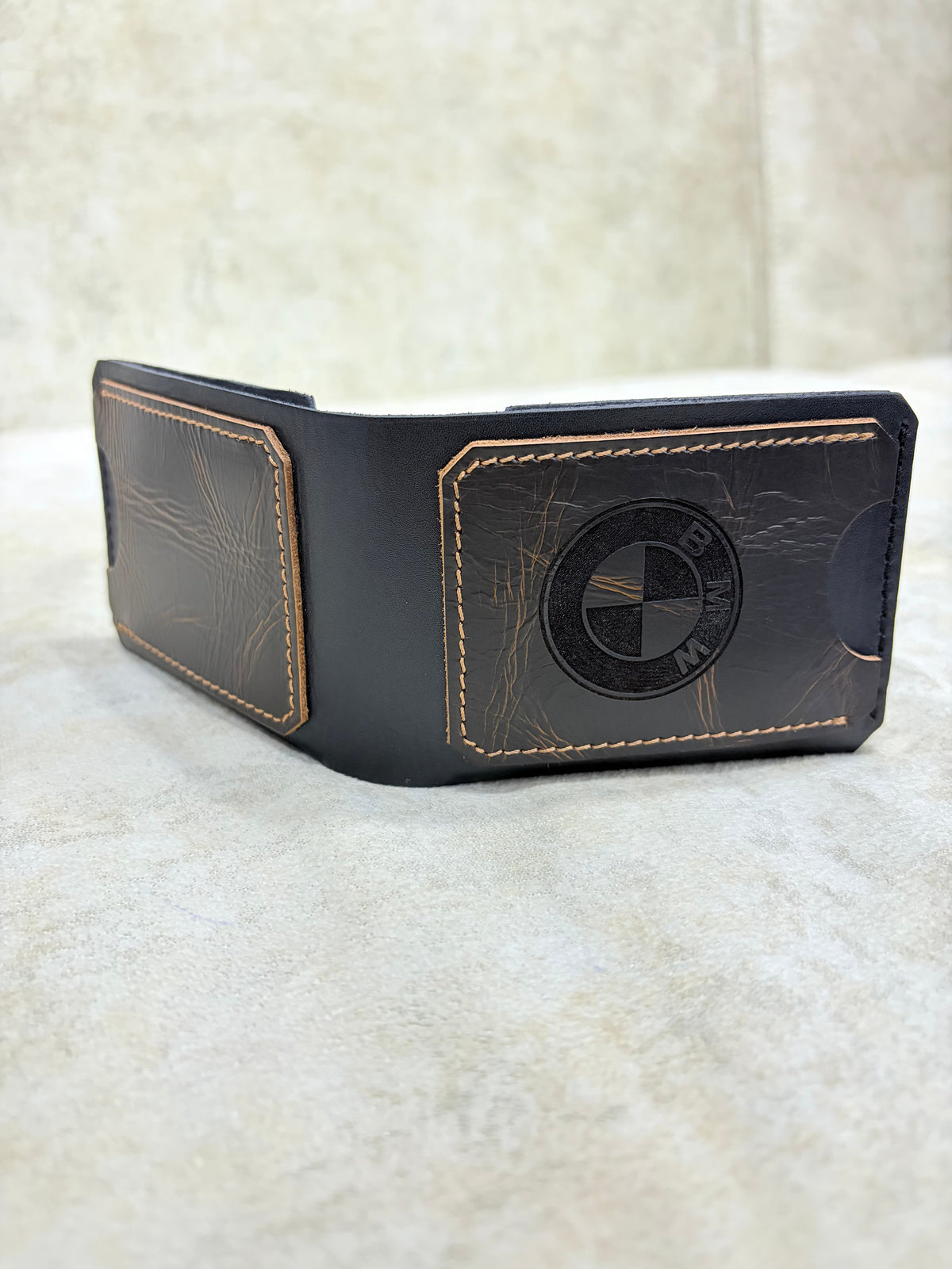 BMW Handmade Crazy Horse Leather Wallet – Custom Design Available