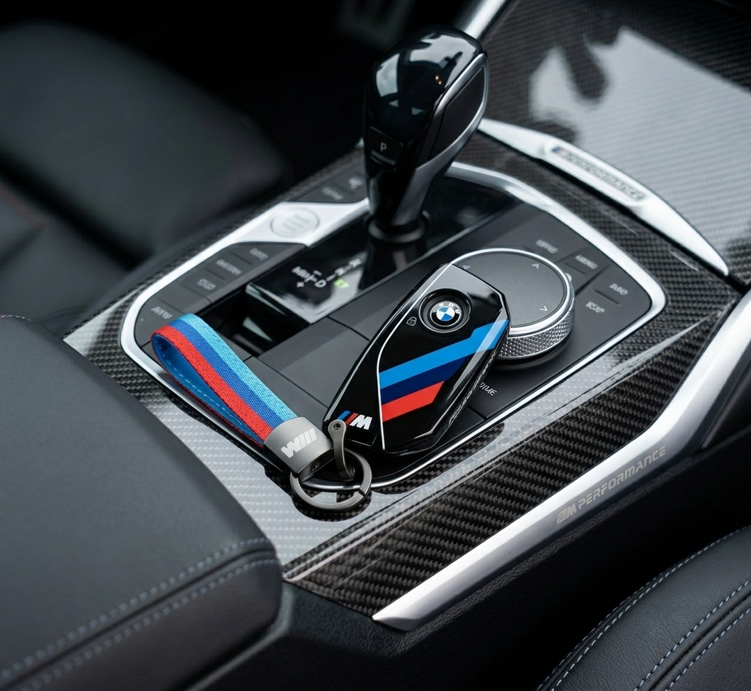 غطاء مفتاح BMW M Performance - غطاء جلدي مع حزام (الفئة 5/7)