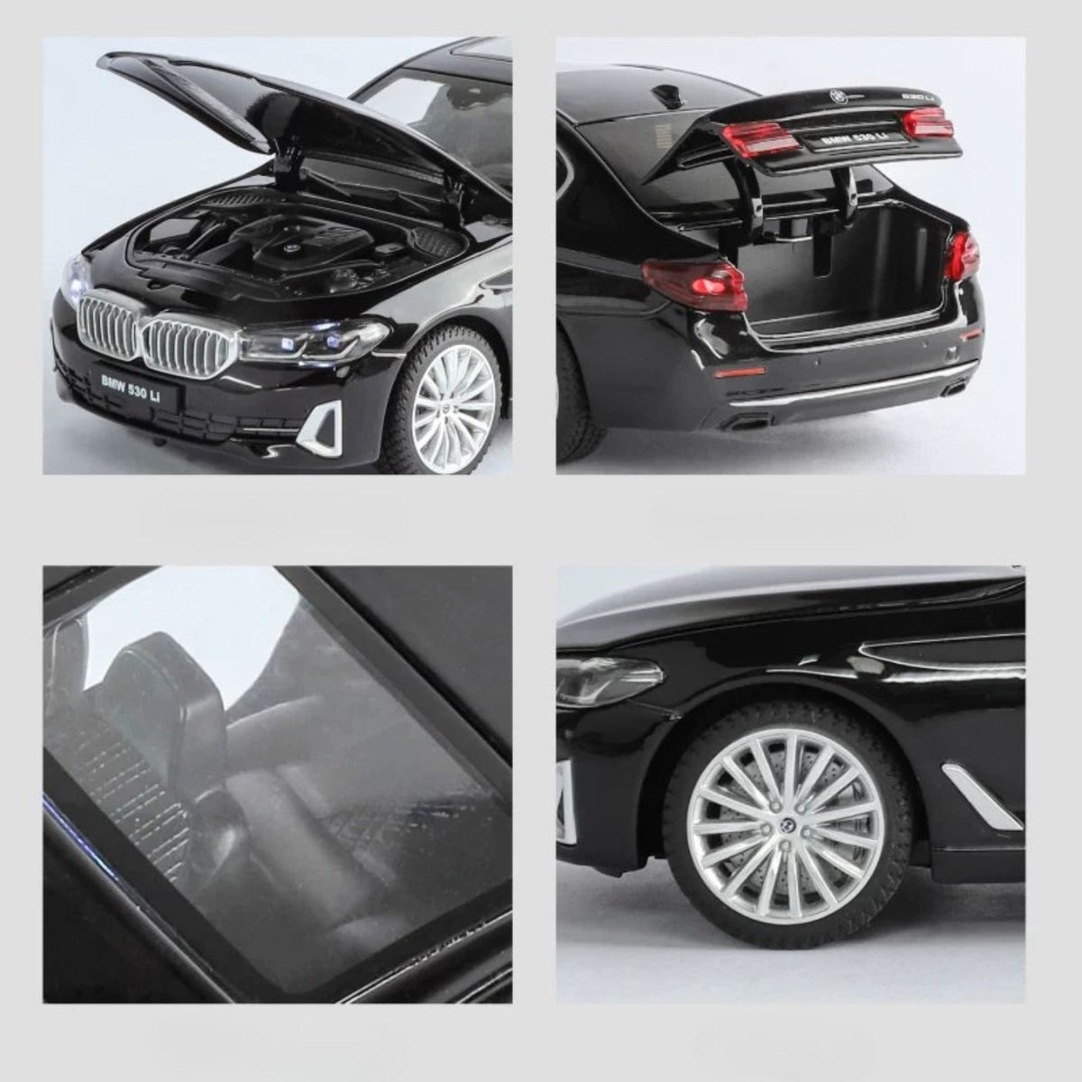 نموذج دييكاست سبيكة BMW الفئة 5 530Li بمقياس 1:24 - إصدار لوحة أرقام مخصصة