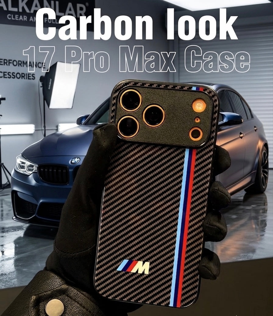 غطاء آيفون BMW M من ألياف الكربون - مظهر كربون زجاجي | آيفون X إلى آيفون 17