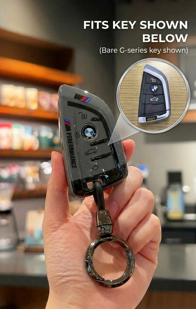 BMW M Performance Key Fob Case – Leather Cover with Keyring