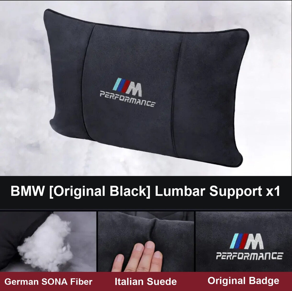 BMW M Performance lumbar support cushion, original black