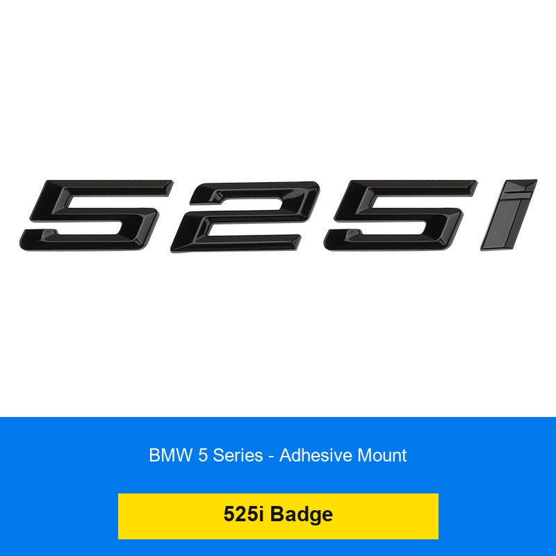 BMW 525i rear number badge - glossy black