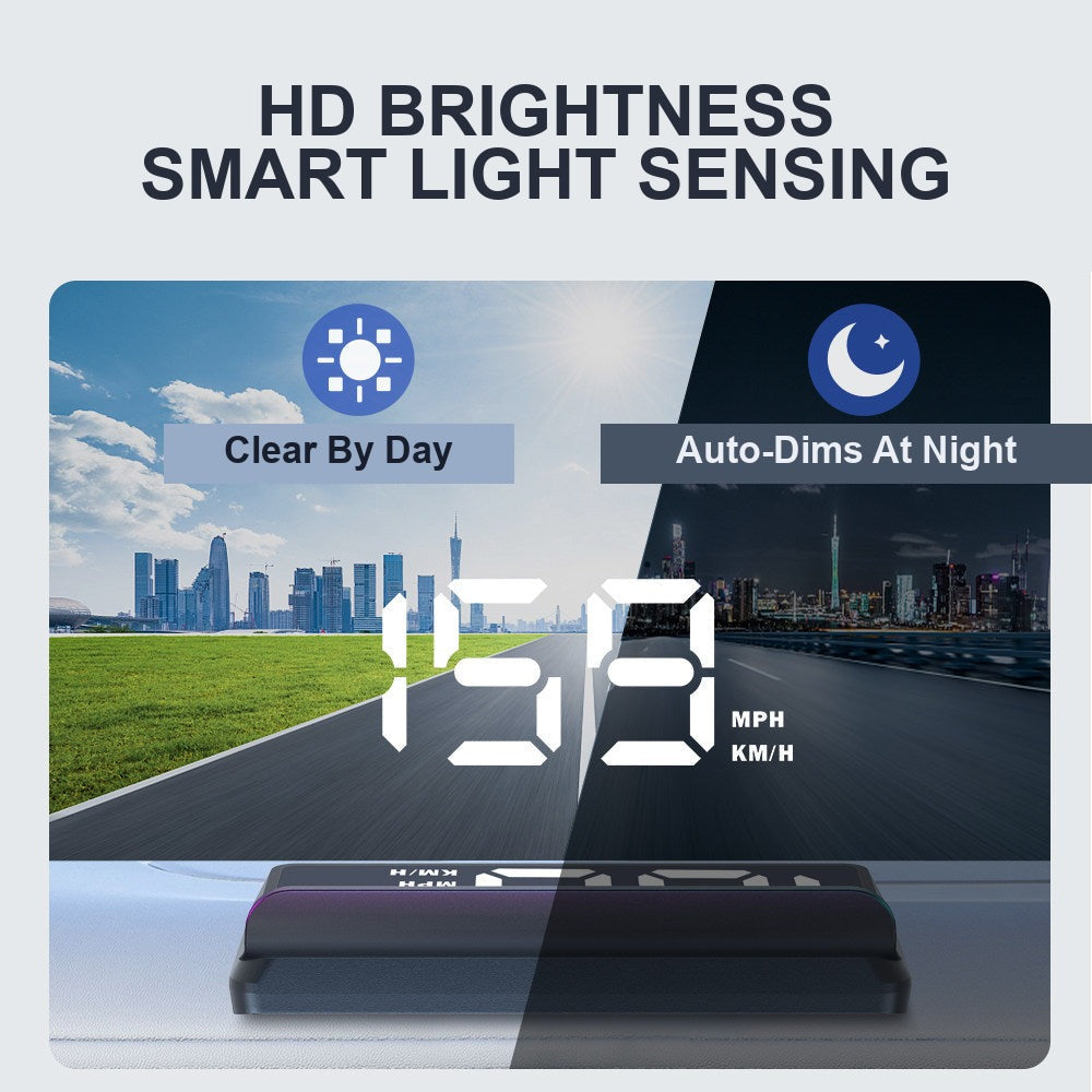 BMW-compatible GPS HUD head-up display - HD brightness with smart light sensing (W2 white light)