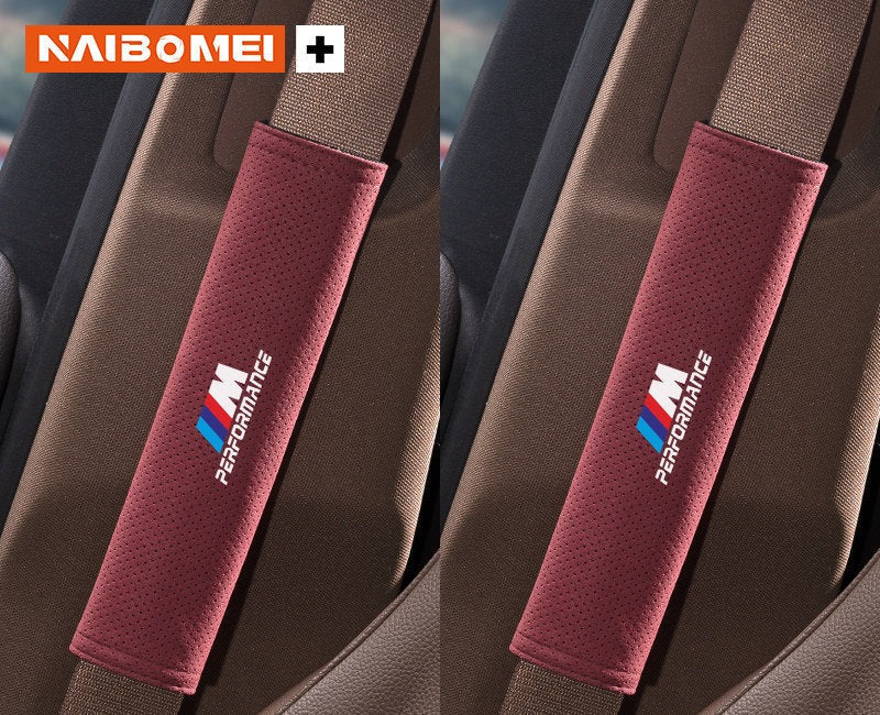 BMW M Performance seat belt shoulder pad, wine red, pair, 23cm