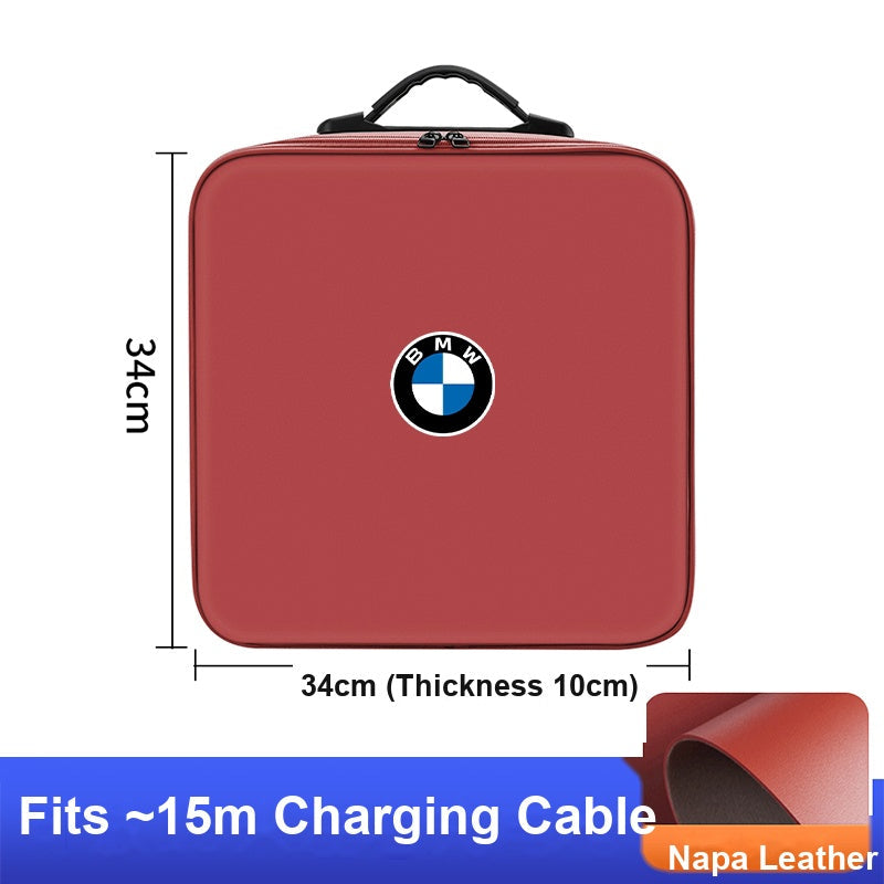 BMW charging cable storage bag - square, volcano red