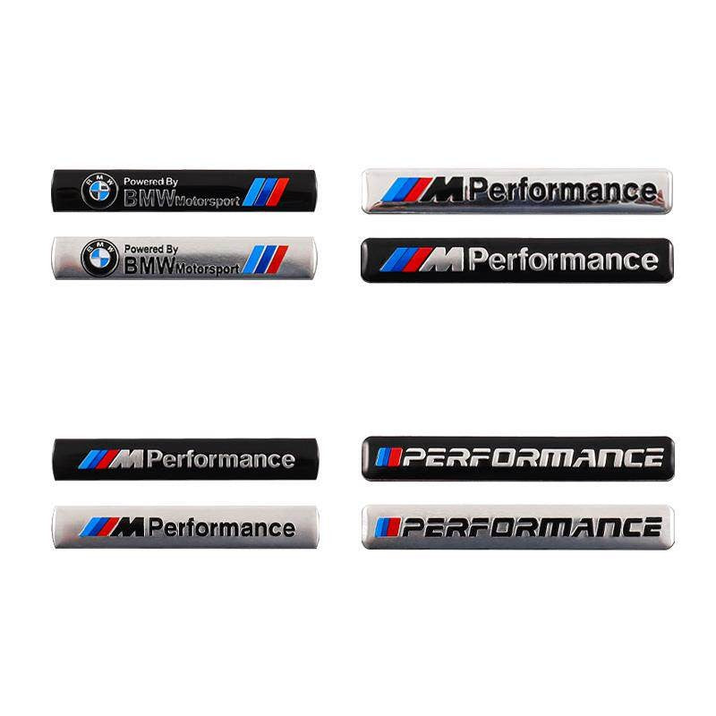 Collection of BMW M Performance aluminum strip badges