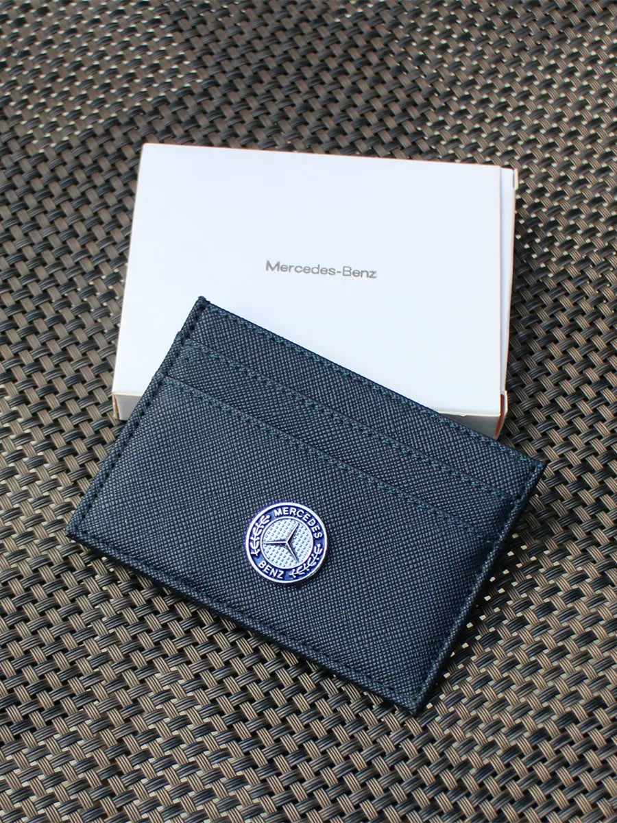 Mercedes Card Holder New ultra-thin and compact mini simple ID bank card sleeve with multiple card slots leather ID card holder