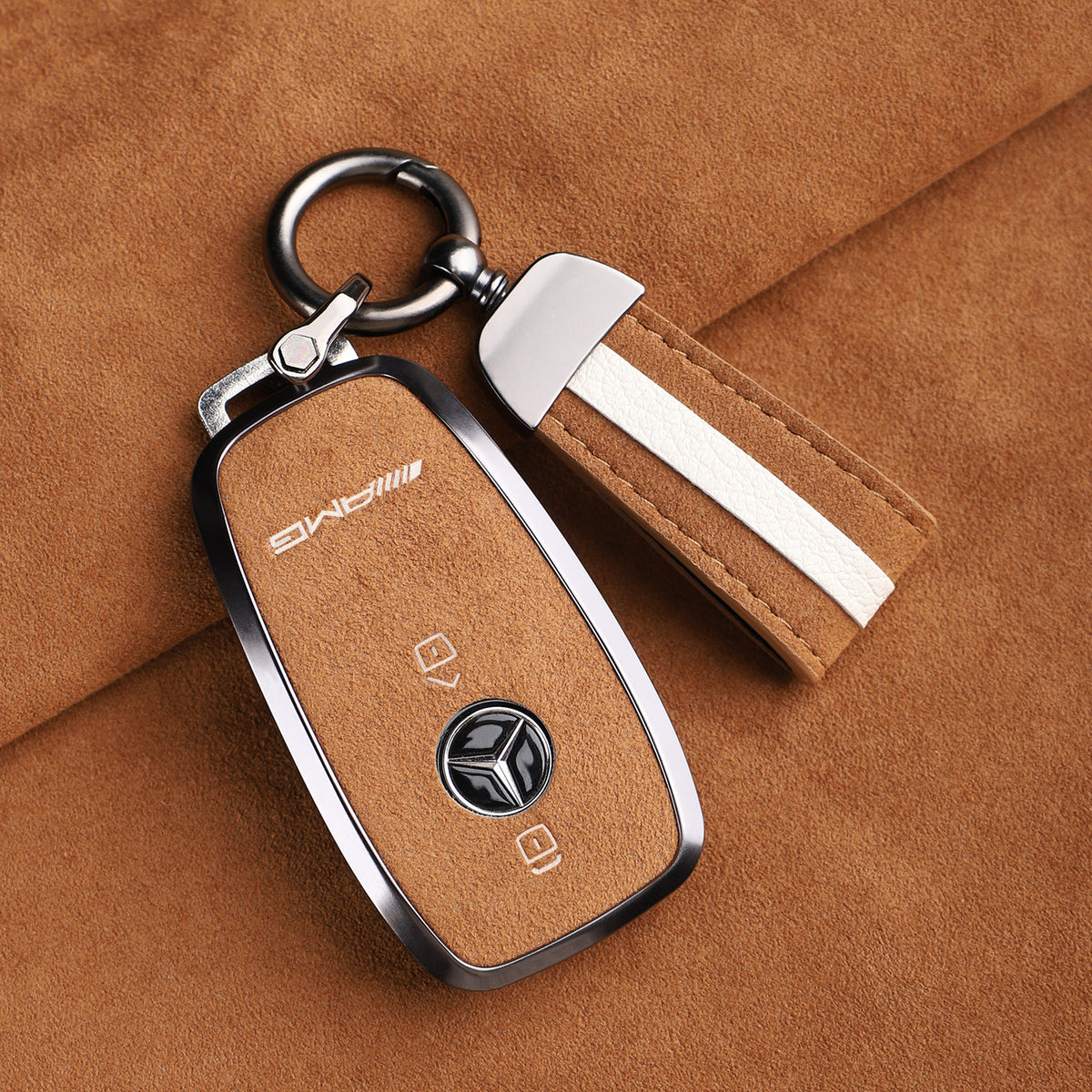 Premium Genuine Alcantara Mercedes-AMG Key Case – Imported Italian Suede with Alloy Frame for G63, G500, G350 and A35L