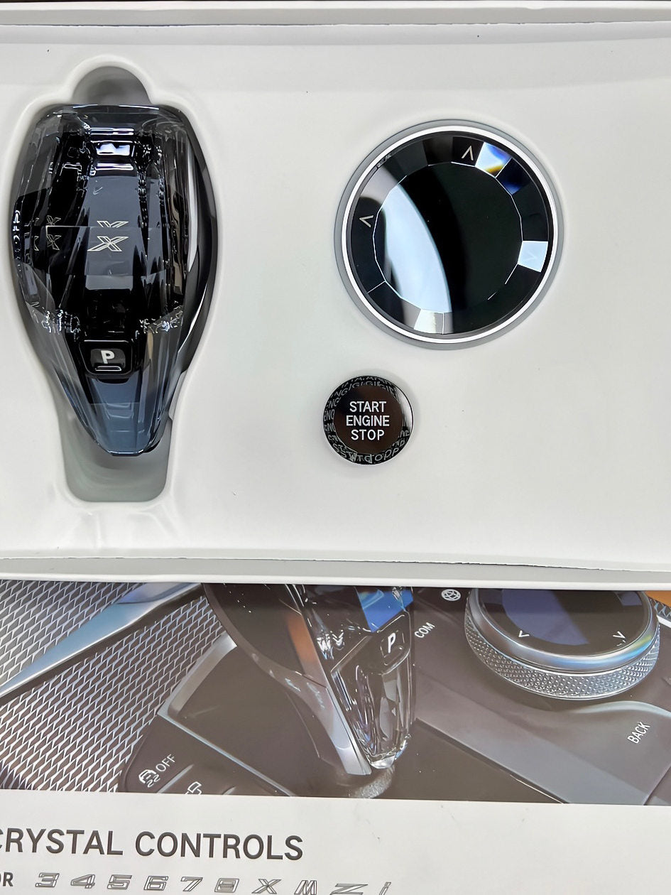 BMW Crystal Gear Knob, Multimedia Dial & Start-Stop Button Set