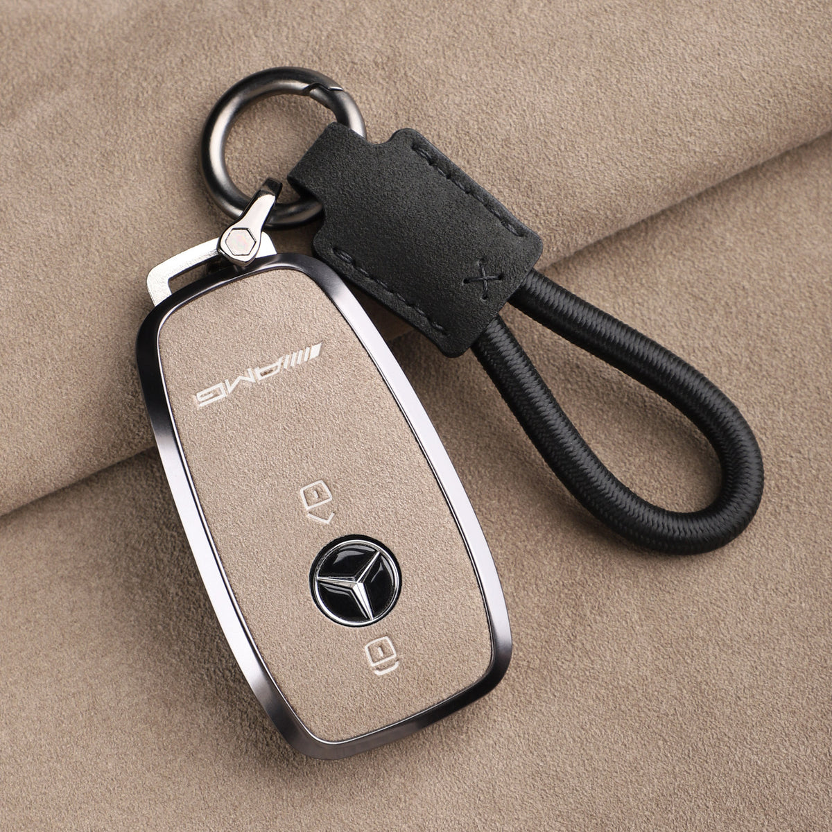 Premium Genuine Alcantara Mercedes-AMG Key Case – Imported Italian Suede with Alloy Frame for G63, G500, G350 and A35L