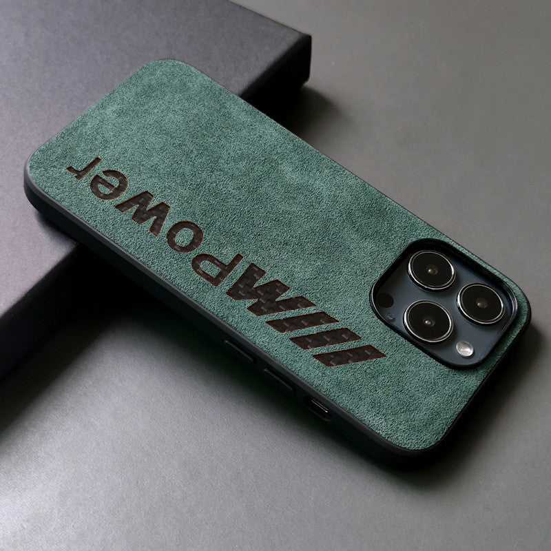 BMW M Power carbon suede iPhone case in Dark Green