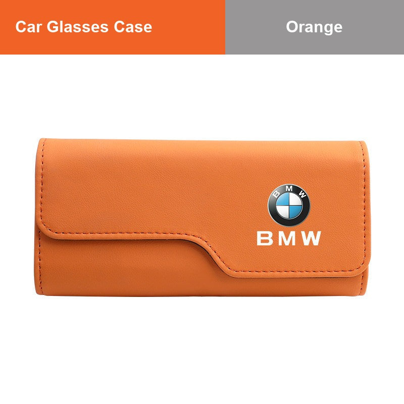 BMW sun visor glasses case in Orange