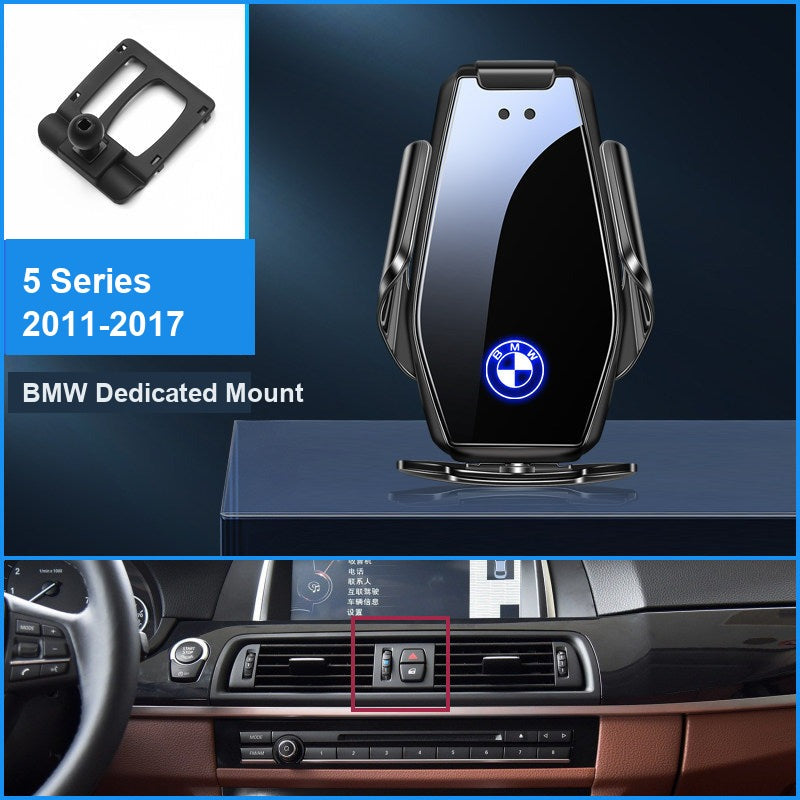 BMW wireless charging phone mount, 5 Series 2011-2017 fitment, black