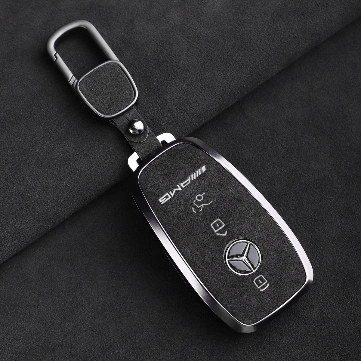 Premium Genuine Alcantara Mercedes-AMG Key Case – Imported Italian Suede with Alloy Frame for G63, G500, G350 and A35L