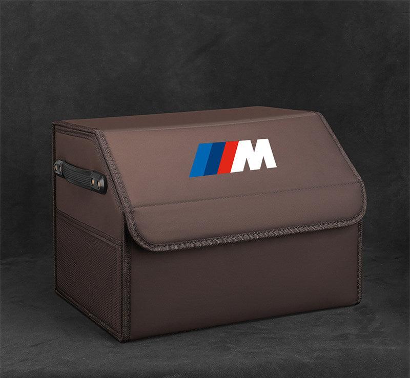 Mocha brown leather BMW M trunk storage box - small size, standard configuration
