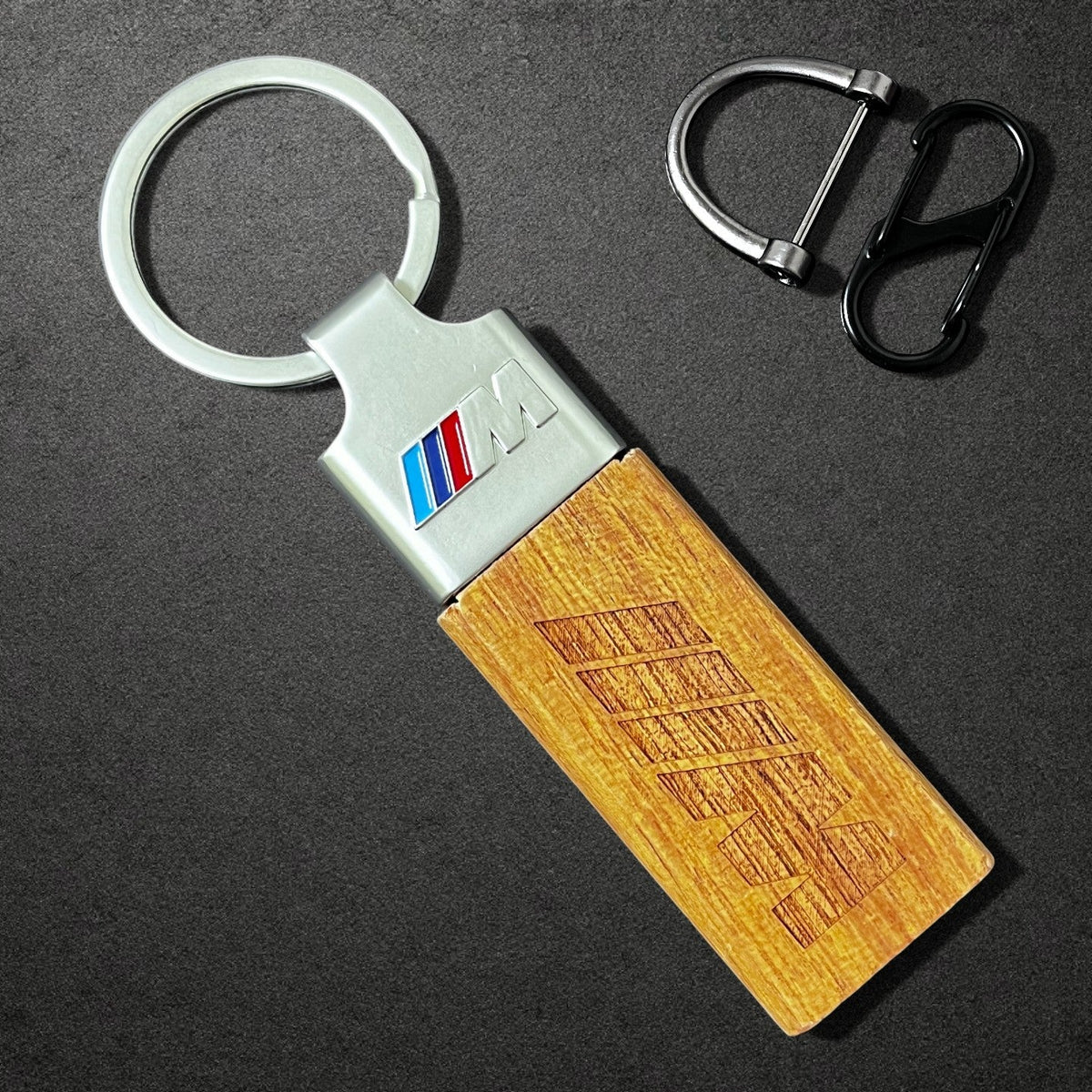 BMW M Performance Leather Key Fob Strap & Keychain Ring