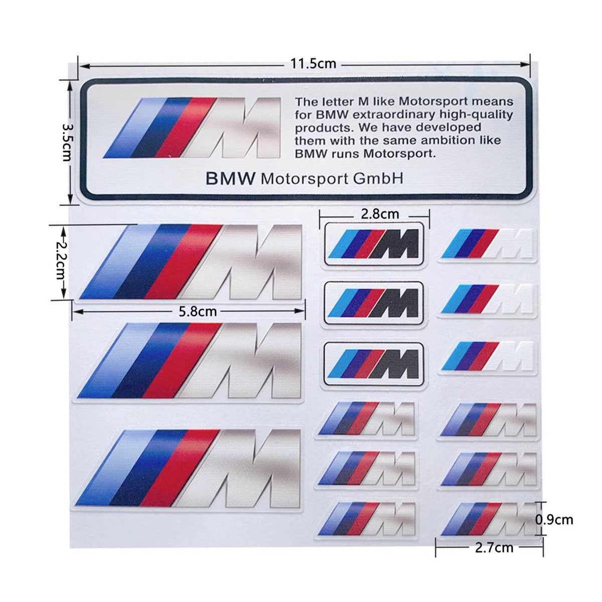 BMW Motorrad Decal & Emblem Sticker Set - Reflective, Metal & Embroidered Styles