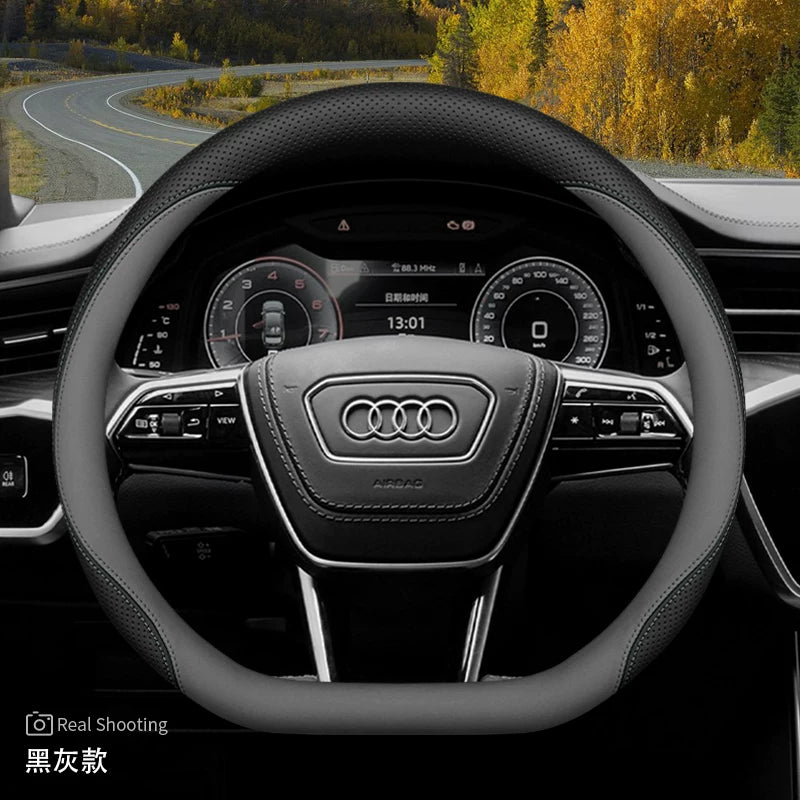 Audi steering wheel covers for new Q5L A5L A6L A4L A7L Q3 Q2L A3 A8 ultra-thin genuine leather handlebar covers