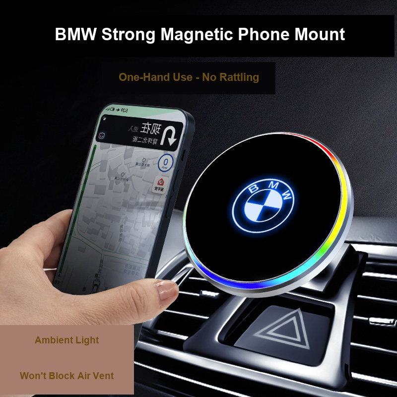 BMW magnetic phone mount one-hand operation demo