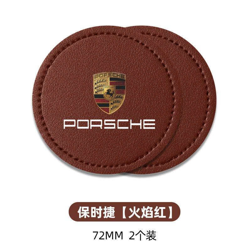 For Porsche cayenne panamera Macan 9117 18Taycan leather car water coaster