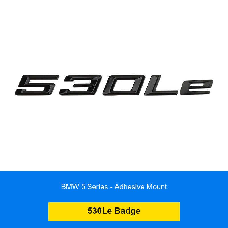 BMW 530Le rear number badge - glossy black