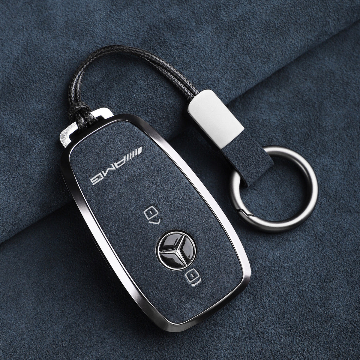 Premium Genuine Alcantara Mercedes-AMG Key Case – Imported Italian Suede with Alloy Frame for G63, G500, G350 and A35L