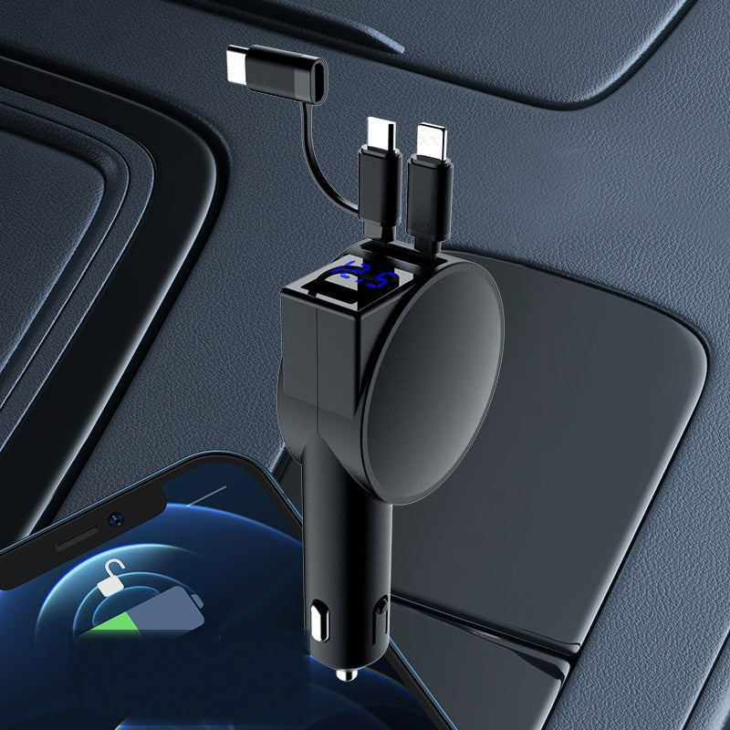 Black car charger, no badge, fast charging display