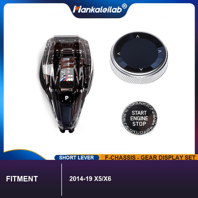 BMW F-Chassis Crystal Gear Knob Set - Numeric Display Badge (2014-2019 X5/X6)