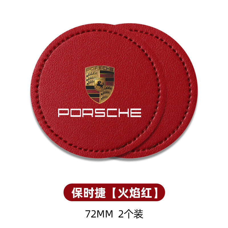 For Porsche cayenne panamera Macan 9117 18Taycan leather car water coaster