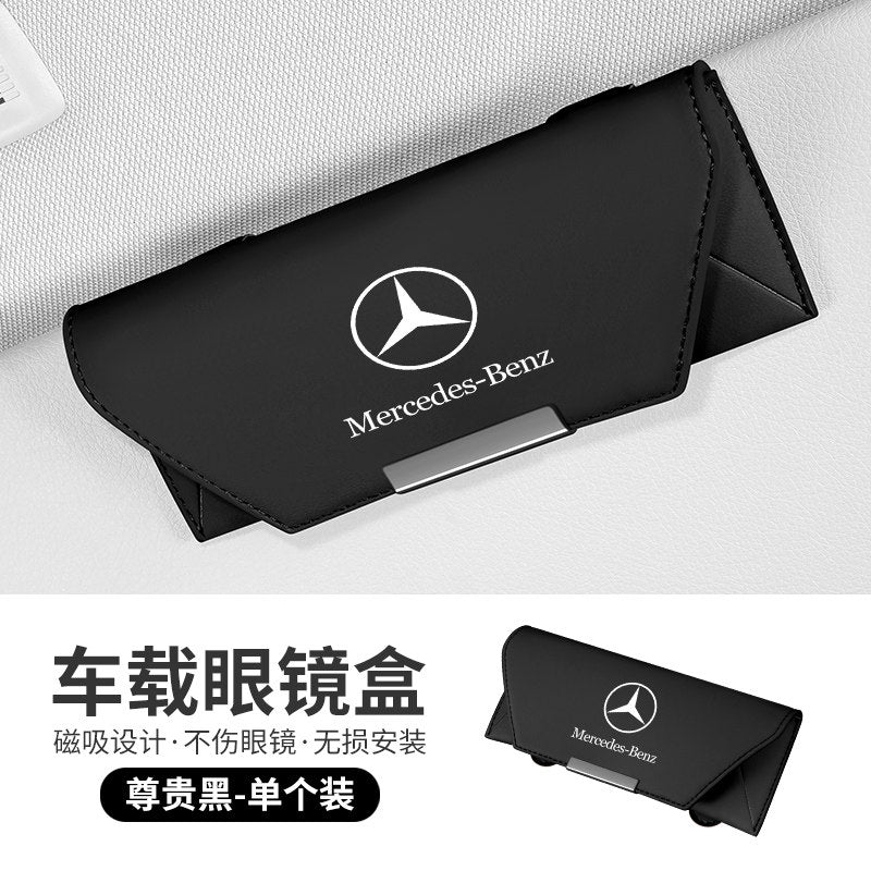 Suitable for Mercedes-Benz in-car glasses case E300L C260L GLC EQE A180 sun visor sunglasses clip storage