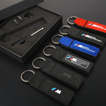 BMW M Alcantara Suede Keychain – Metal Key Ring with Gift Box