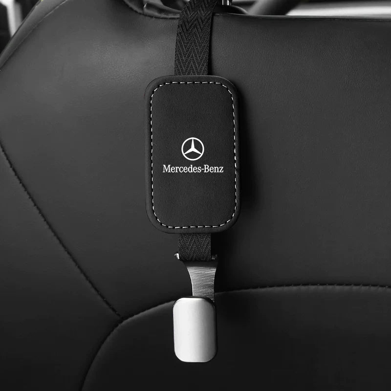 Mercedes-Benz suede seat back hook in black, single hook