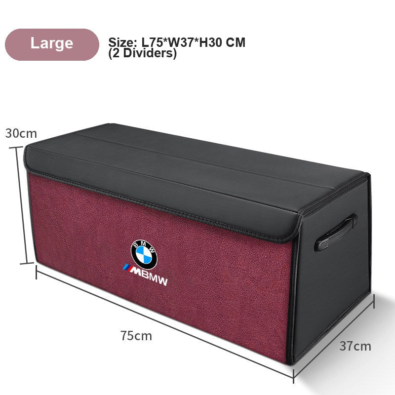 BMW car trunk storage box - BMW Storage Box Two-Tone Wine Red Large (Length 75 * Width 37 * Height 30)