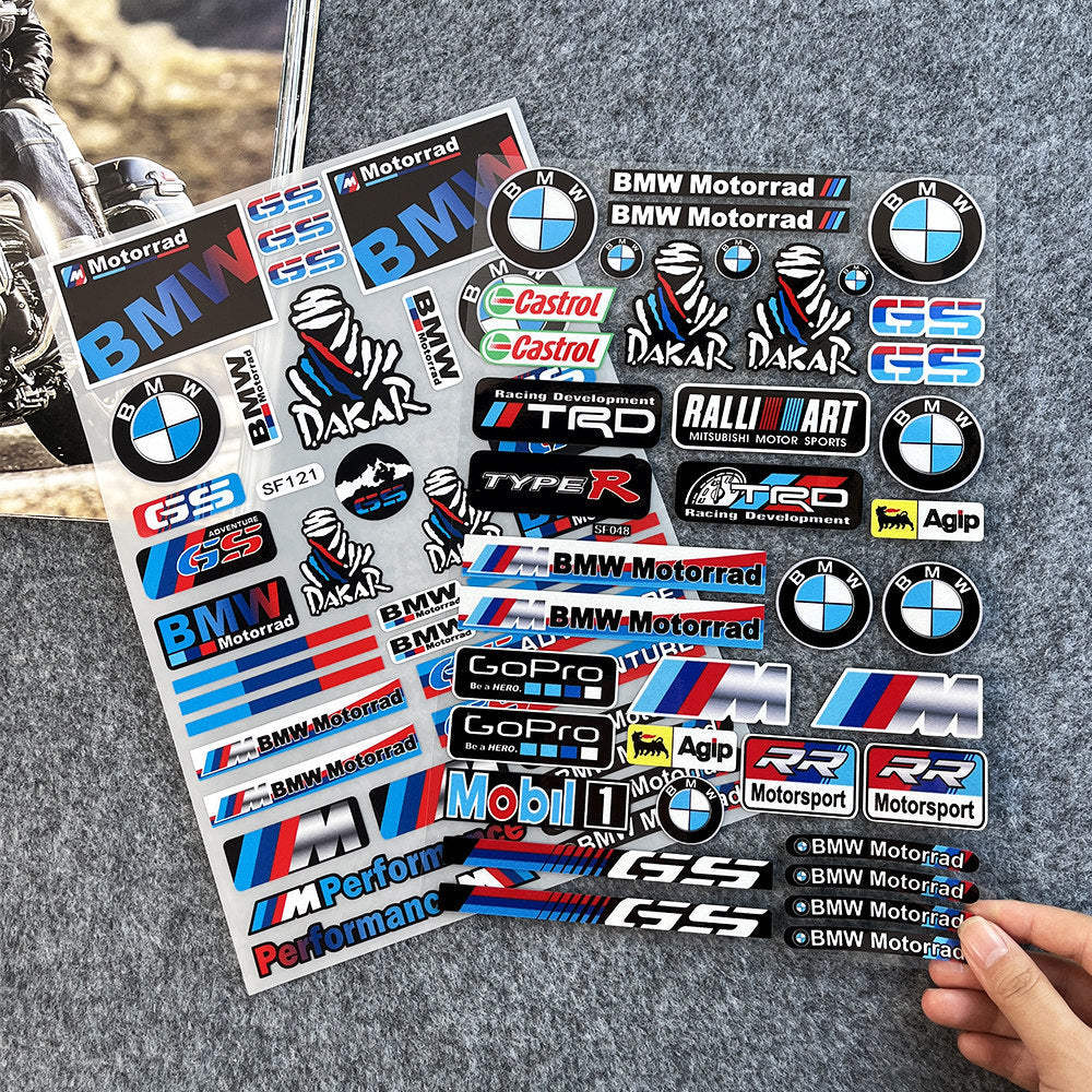 BMW Motorrad Decal & Emblem Sticker Set - Reflective, Metal & Embroidered Styles