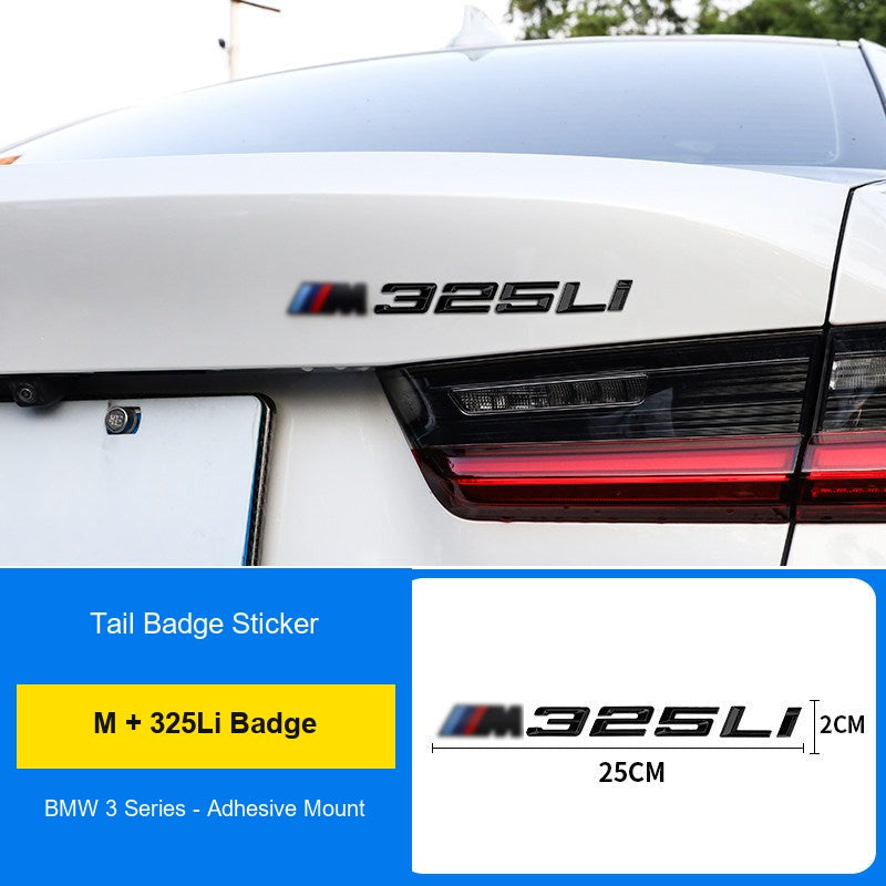 BMW M badge + 325Li rear badge combo installed on trunk