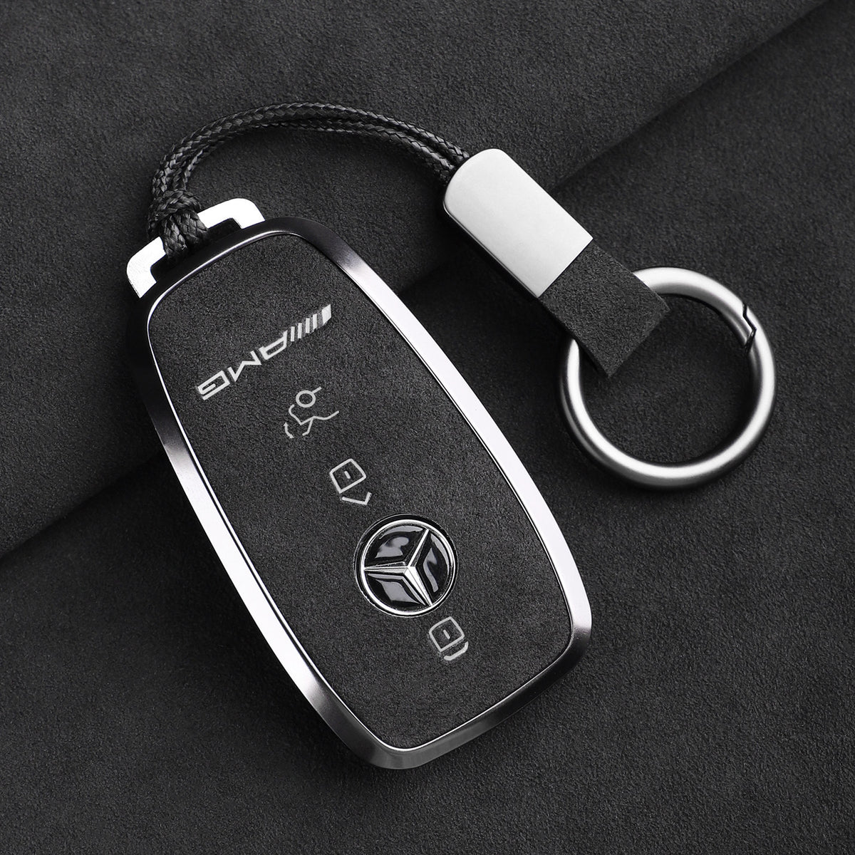 Premium Genuine Alcantara Mercedes-AMG Key Case – Imported Italian Suede with Alloy Frame for G63, G500, G350 and A35L