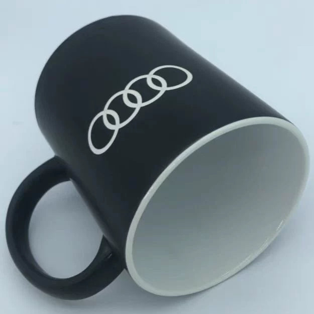 Audi Four Rings matte black ceramic mug