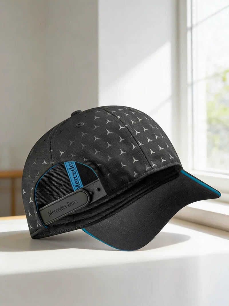 Mercedes-Benz Star Logo Baseball Cap Men's and Women's Breathable Sun Cap Outdoor Sports Black Peaked Cap