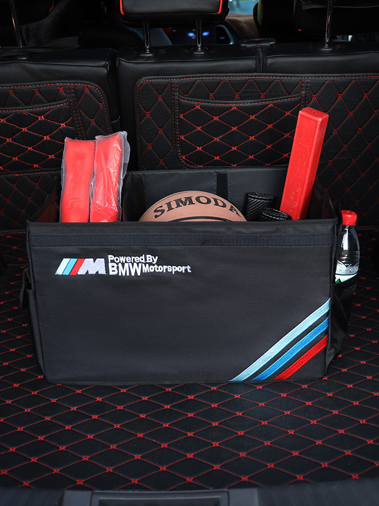 BMW Trunk Storage Box Installed in Car Boot with Accessories