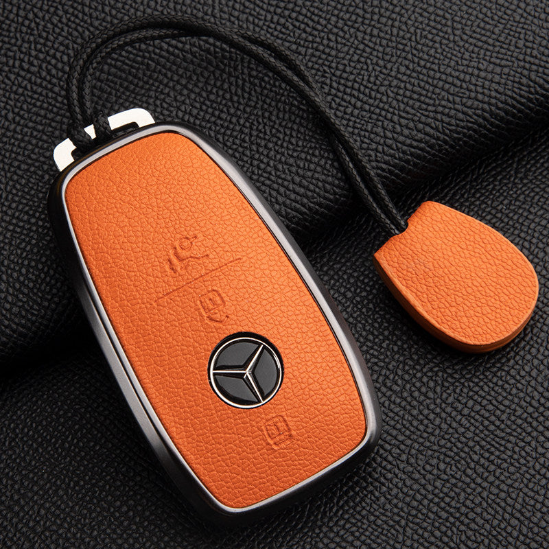 Premium Genuine Leather Mercedes-Benz Key Case – Soft French Goatskin for GLE, GLS, CLS, S-Class and E-Class
