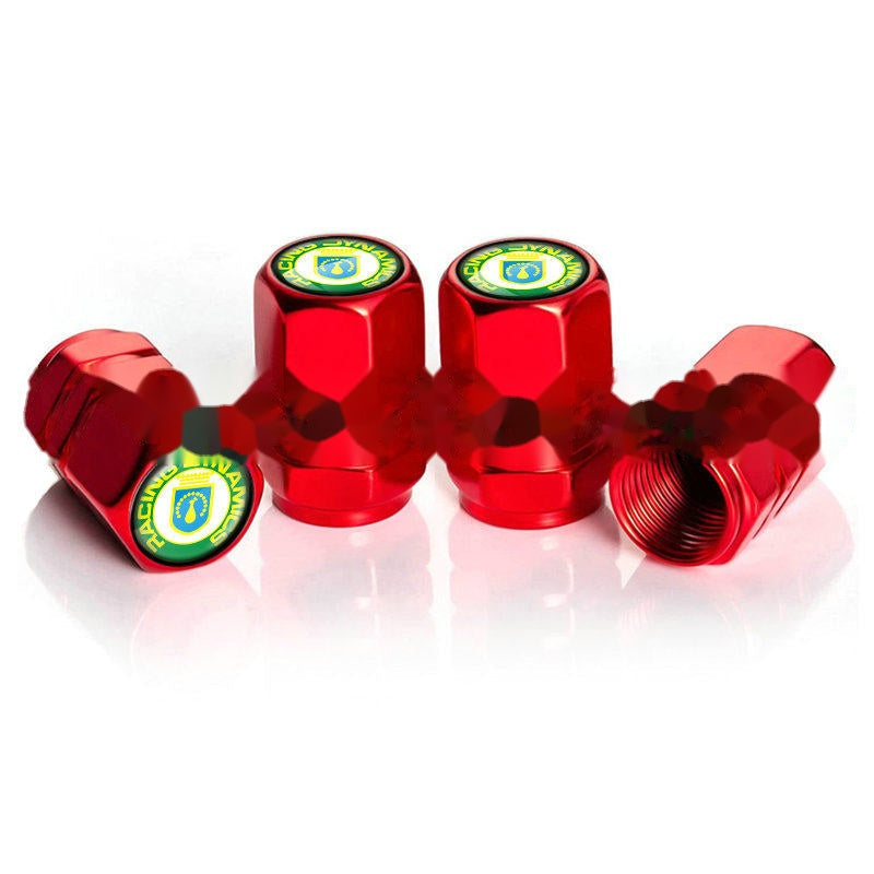 Racing Dynamics red tire valve caps, set of four